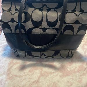 Coach Signature Tote Bag in Black and Gray